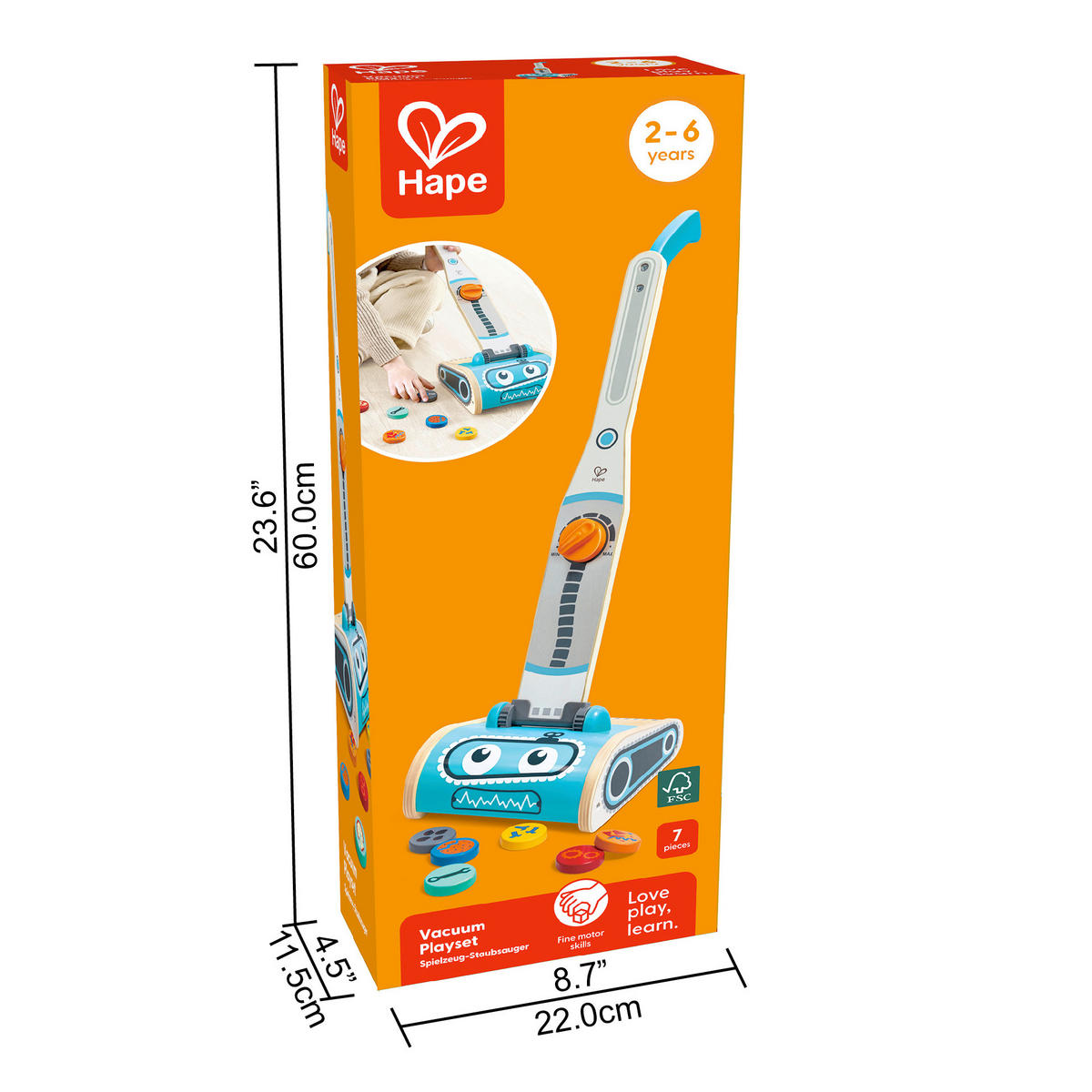 KINDERSTAUBSAUGER  - Basics, Holz (17,5/58/18cm) - Hape
