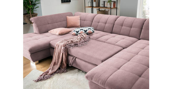 WOHNLANDSCHAFT  in Mikrofaser Rosa  - Chromfarben/Rosa, Design, Kunststoff/Textil (211/350/204cm) - Xora