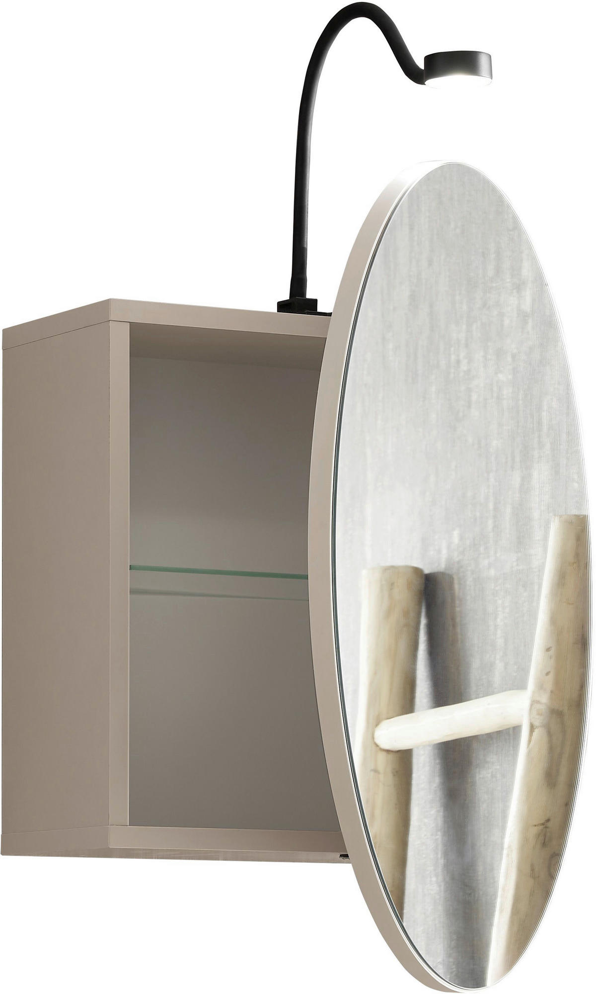 TÜKRÖS SZEKRÉNY 60/60/20 cm  - kasmírszínű, Lifestyle, faalapú anyag/Üveg (60/60/20cm) - home24