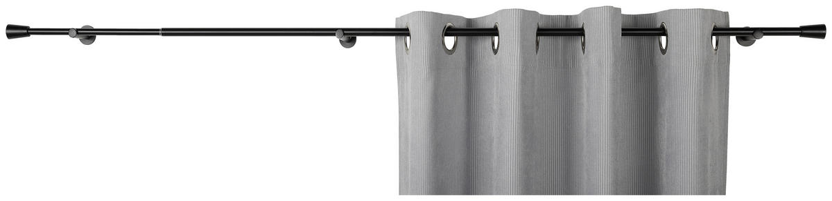 ZÁVESOVÁ TYČ S PRÍSLUŠENSTVOM 100-190 cm - čierna, Design, kov (100-190cm) - Homeware