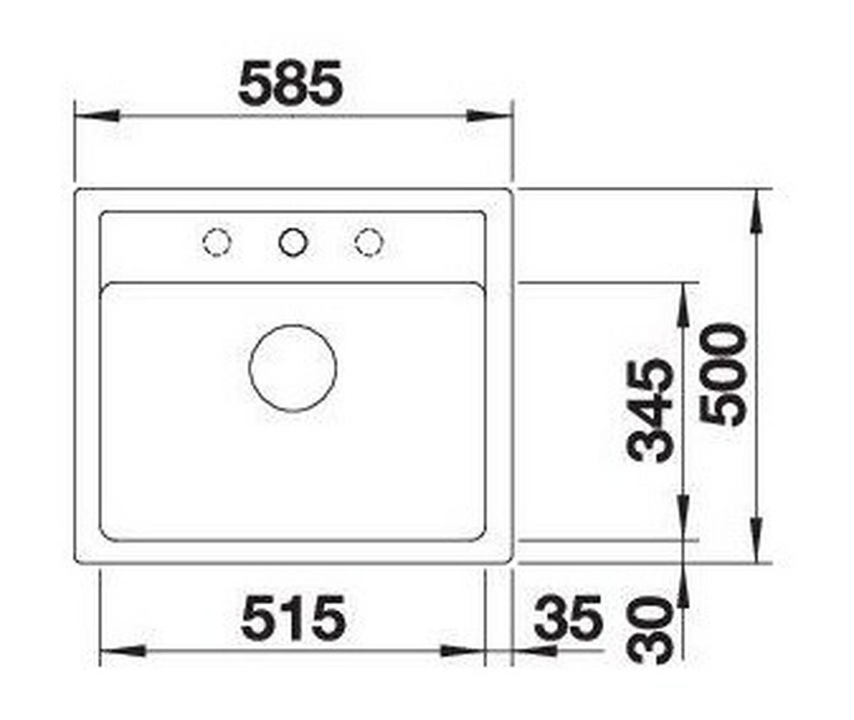 SPÜLE  - Braun, Basics, Stein (58,5/19/50cm) - Blanco