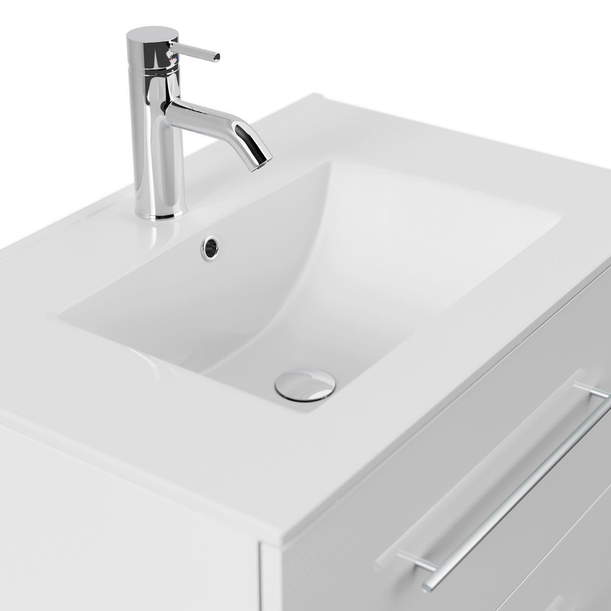 WASCHTISCHKOMBI 71 cm  - Weiß Hochglanz/Weiß, Basics, Keramik/Holzwerkstoff (71cm) - MID.YOU