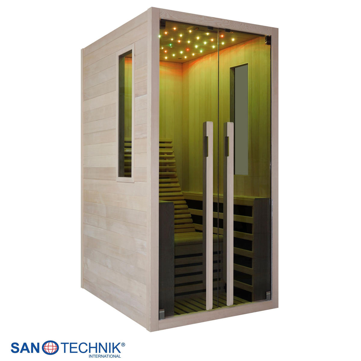 INFRAROTKABINE CARBON 1 für 1 Personen CARBON 1  - Naturfarben, Basics, Holz (100/195/130cm) - Sanotechnik
