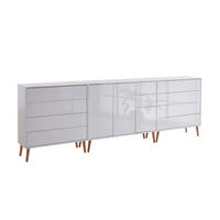 SIDEBOARD Mailand Set 8 + HF  in 263,5/86/33 cm  - Weiß Hochglanz/Weiß, MODERN, Holz/Holzwerkstoff (263,5/86/33cm) - MID.YOU