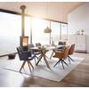 ESSTISCHHolz 180/100/75 cm  - Eichefarben/Schwarz, Design, Holz/Metall (180/100/75cm) - Dieter Knoll