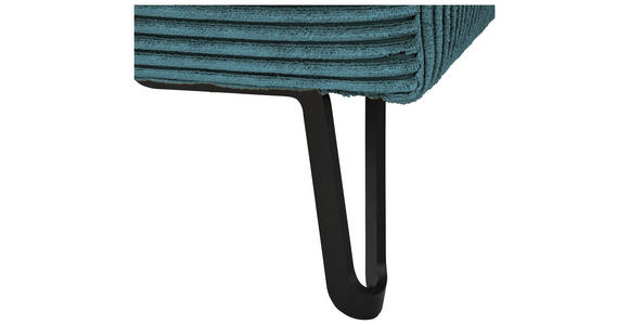 ECKSOFA in Cord Petrol 175/250 cm - Petrol/Schwarz, KONVENTIONELL, Textil/Metall (175/250cm) - Carryhome