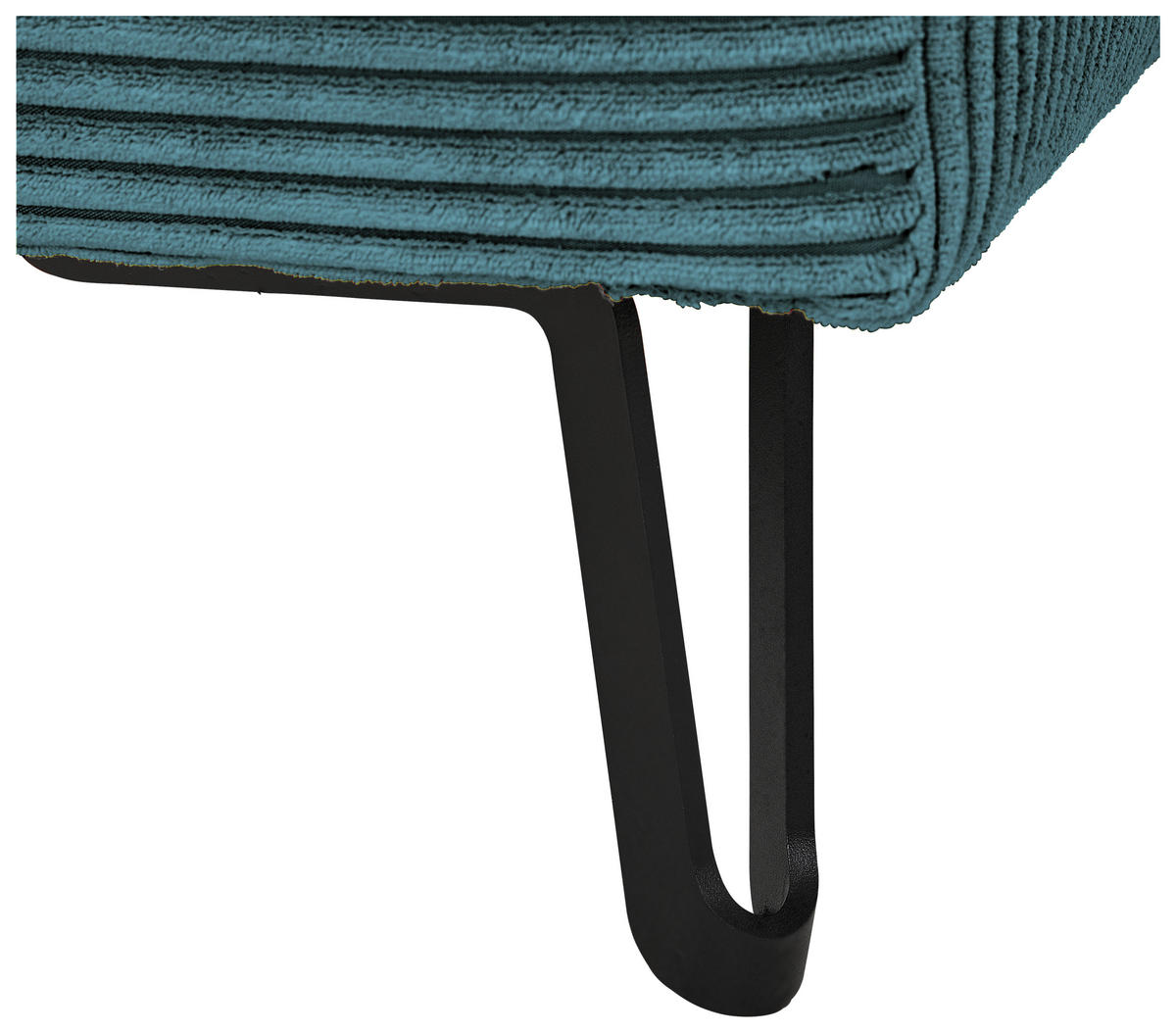 ECKSOFA in Cord Petrol  - Petrol/Schwarz, Konventionell, Textil/Metall (185/250cm) - Carryhome