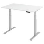SCHREIBTISCH 120/80/64,5-129,5 cm Silberfarben, Weiß elektrisch höhenverstellbar - Silberfarben/Weiß, KONVENTIONELL, Holzwerkstoff/Metall (120/80/64,5-129,5cm) - Venda