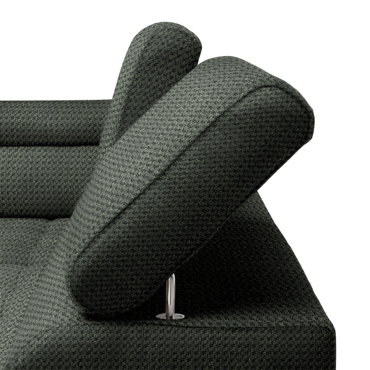 HÖRNSOFFA i chenille, vävt tyg mörkgrön  - svart/mörkgrön, Modern, textil/plast (106/283cm) - MID.YOU