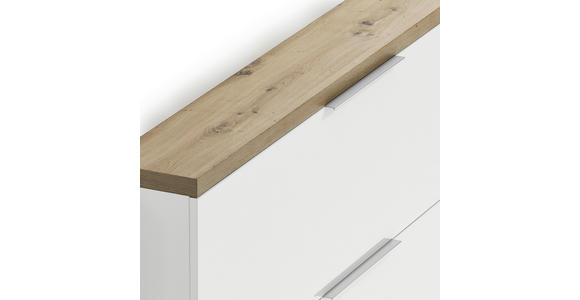 HÄNGESCHUHSCHRANK 140/82/19 cm - Eichefarben/Weiß Hochglanz, Design, Holzwerkstoff/Metall (140/82/19cm) - Xora