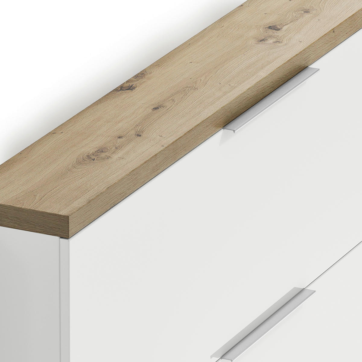 HÄNGESCHUHSCHRANK Weiß Hochglanz, Eichefarben  - Eichefarben/Weiß Hochglanz, Design, Holzwerkstoff/Metall (140/82/19cm) - Xora