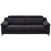 3-SITZER-SOFA in Chenille Anthrazit  - Anthrazit/Schwarz, Design, Textil/Metall (230/104/104cm) - Valdera
