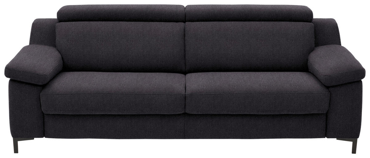 3-SITZER-SOFA in Chenille Anthrazit  - Anthrazit/Schwarz, Design, Textil/Metall (230/104/104cm) - Valdera