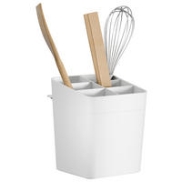 KÜCHENUTENSILIENHALTER   - Weiß, Basics, Kunststoff/Metall (13,5/17/14cm) - Tesa