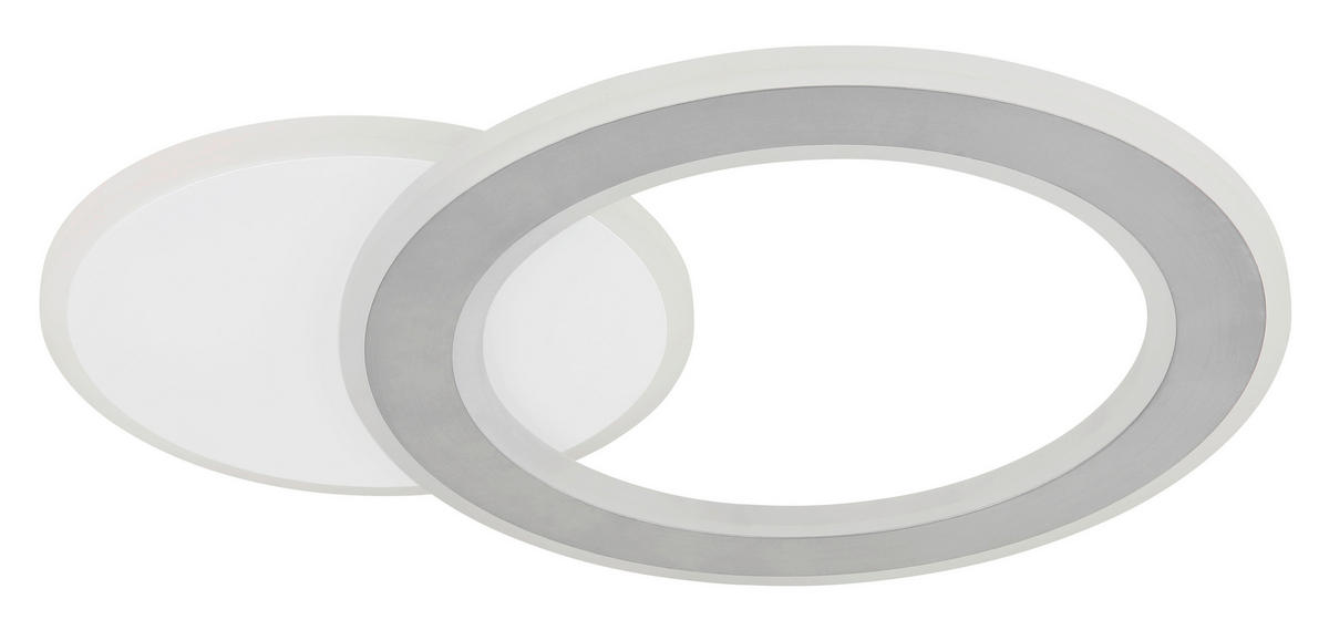 LED-DECKENLEUCHTE 51/38/4 cm   - Hellgrau/Schwarz, Design, Kunststoff/Metall (51/38/4cm) - Globo