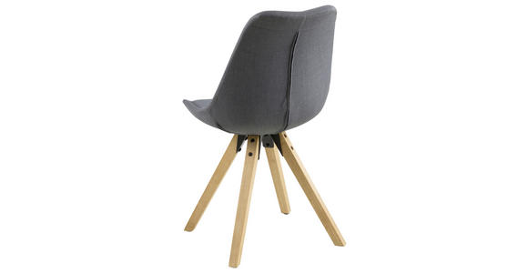STUHL Flachgewebe Dunkelgrau - Dunkelgrau/Eichefarben, Design, Holz/Textil (48/85/55cm) - Carryhome