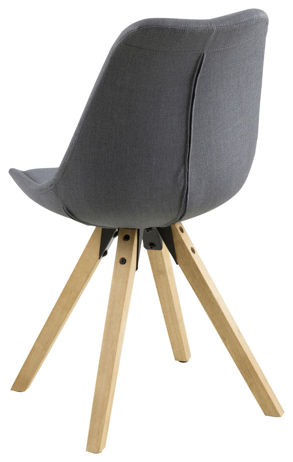 STUHL Flachgewebe Dunkelgrau  - Dunkelgrau/Eichefarben, Design, Holz/Textil (48/85/55cm) - Carryhome