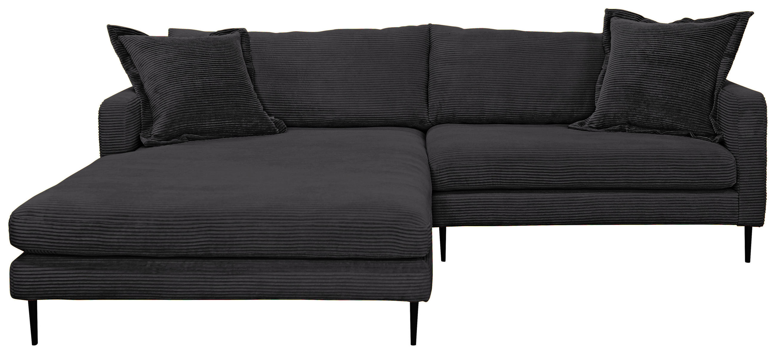 P & B ROHOVÁ SEDAČKA, textil, černá