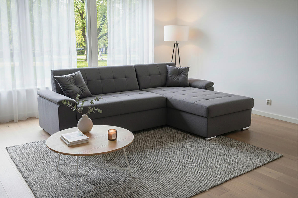 ECKSOFA Grau Zierkissen  - Grau, Trend, Textil (257/167cm) - Livetastic