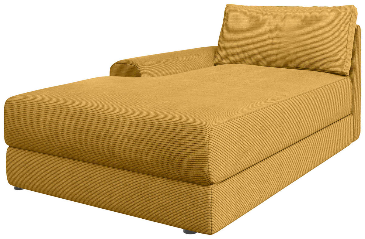 BIGSOFA Cord Senfgelb  - Senfgelb/Schwarz, MODERN, Kunststoff/Textil (117/93/190cm) - Carryhome