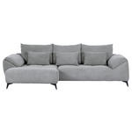 ECKSOFA in Cord Hellgrau  - Hellgrau/Schwarz, KONVENTIONELL, Textil/Metall (176/311cm) - Carryhome