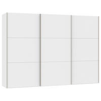 SCHWEBETÜRENSCHRANK  in Weiß  - Edelstahlfarben/Weiß, Design, Holzwerkstoff (303/215/65cm) - Boxxx