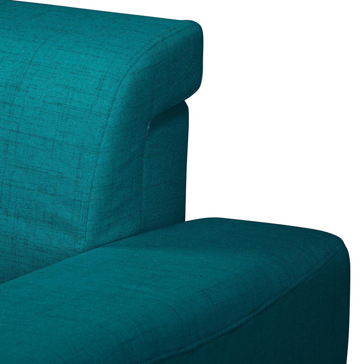 ECKSOFA in Textilgeflecht Petrol  - Wengefarben/Petrol, Design, Holz/Textil (257/174cm) - Livetastic