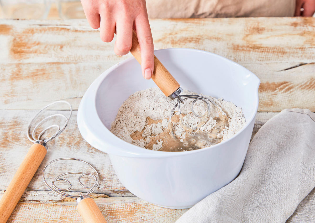 BROTBACK-SET Laib&Seele  - Hellbraun/Silberfarben, KONVENTIONELL, Holz/Textil - Birkmann