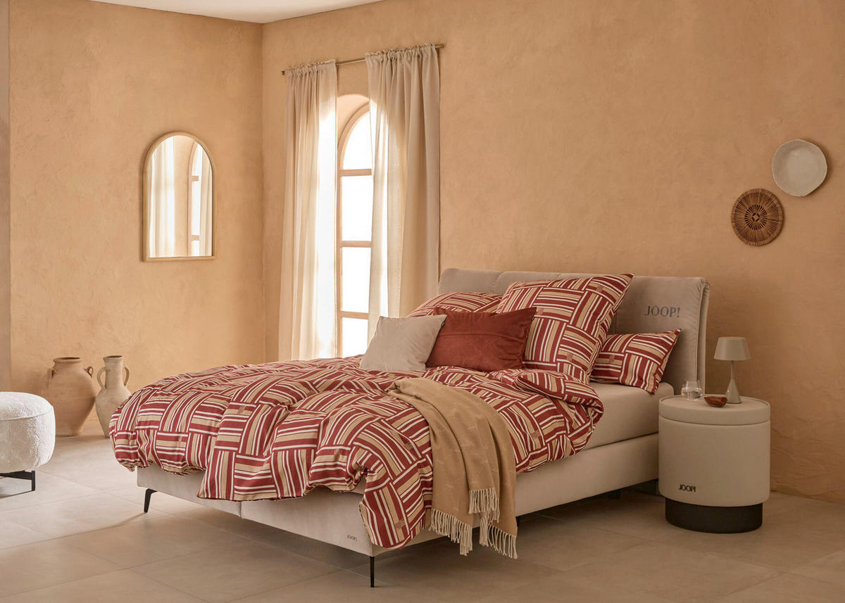 WENDEBETTWÄSCHE WEAVE Makosatin 135/200 cm  - Rot, Design, Textil (135/200cm) - Joop!