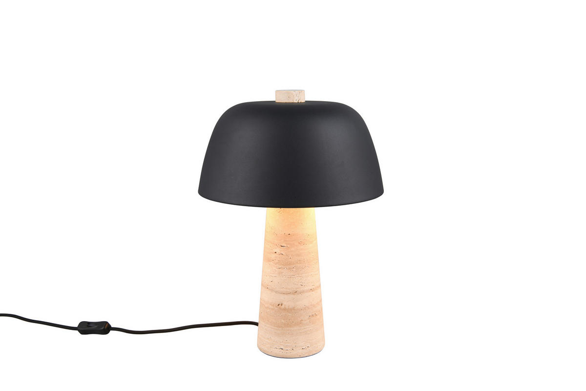 TISCHLEUCHTE 29/41 cm   - Beige/Schwarz, Basics, Stein/Metall (29/41cm)