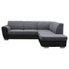 ECKSOFA  in Velours Grau, Schwarz  255/196 cm  - Silberfarben/Schwarz, Design, Kunststoff/Textil (255/196cm) - MID.YOU