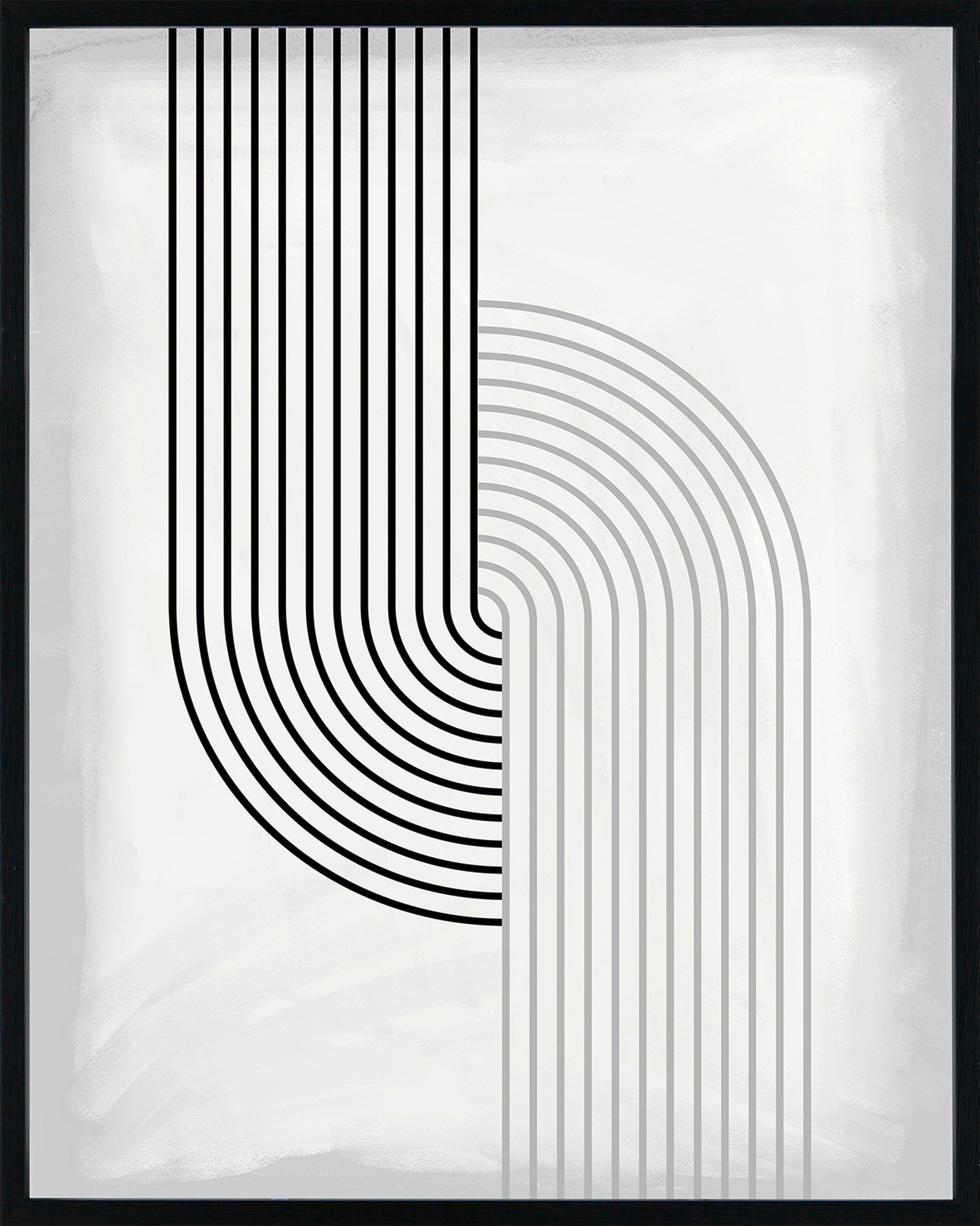 KUNSTDRUCK Abstraktes  - Schwarz/Grau, Trend, Kunststoff/Textil (40/50cm) - Monee