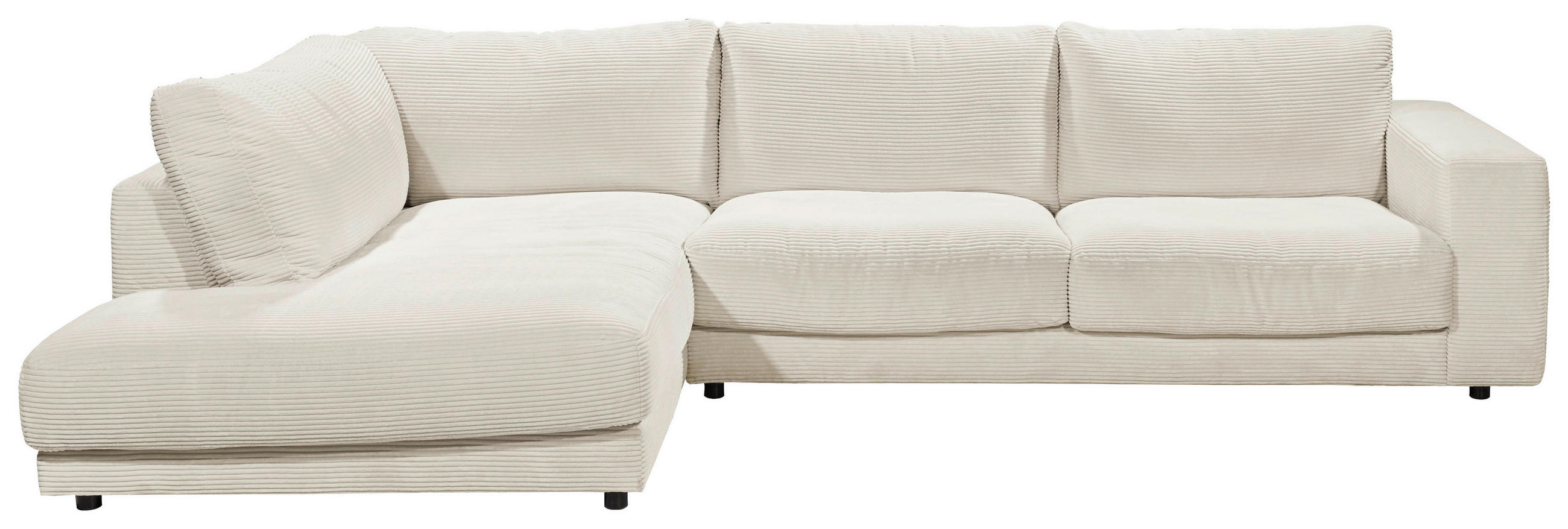 ECKSOFA in Cord Creme  224/325 cm  - Creme/Schwarz, Design, Kunststoff/Textil (224/325cm) - Hom`in