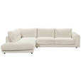 ECKSOFA  in Cord Creme  224/325 cm  - Creme/Schwarz, Design, Kunststoff/Textil (224/325cm) - Hom`in