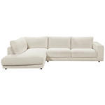 ECKSOFA  in Cord Creme  224/325 cm  - Creme/Schwarz, Design, Kunststoff/Textil (224/325cm) - Hom`in