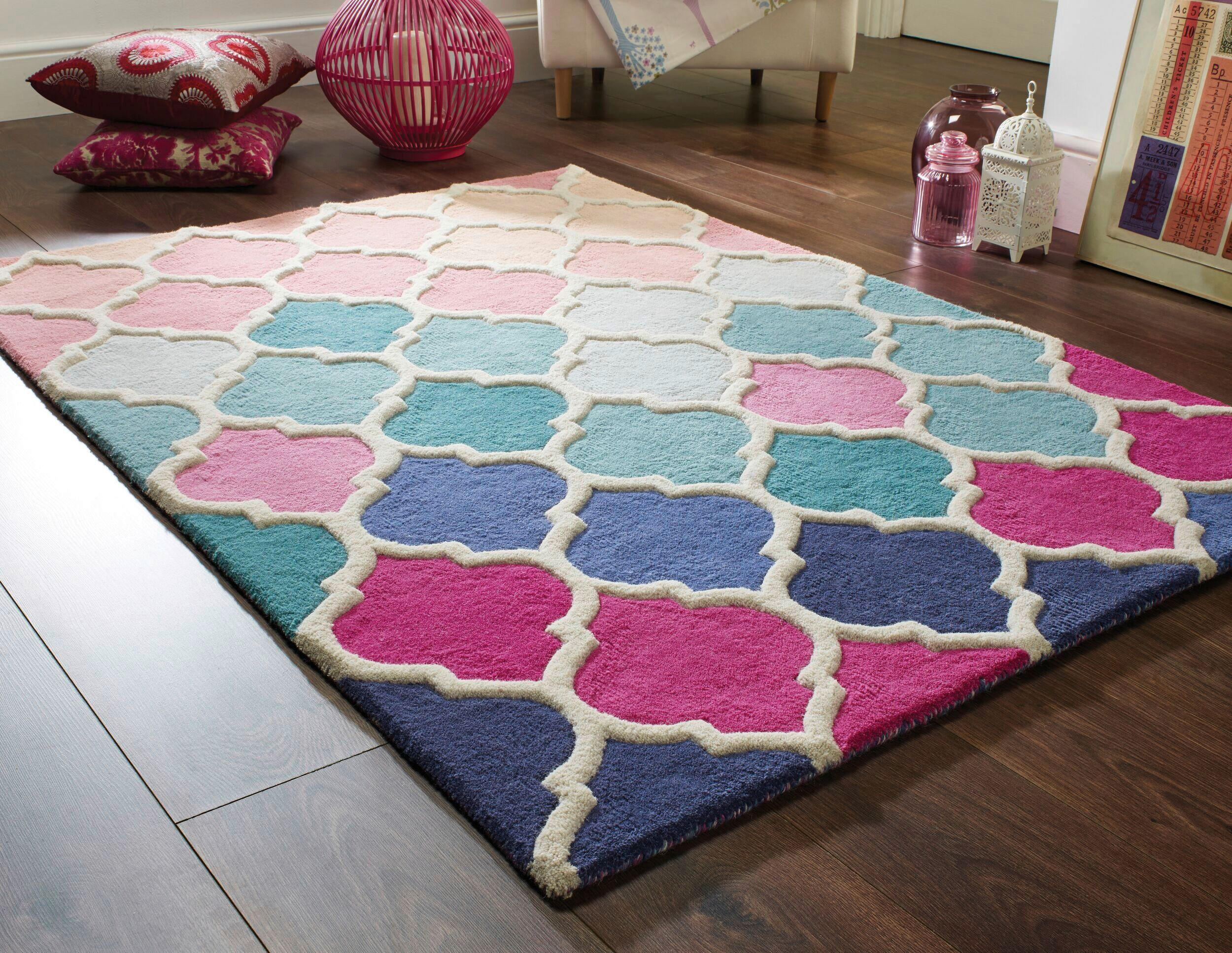 WOLLTEPPICH 120/170 cm Illusion Rosa  - Rosa, KONVENTIONELL, Textil (120/170cm) - Xora
