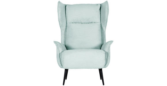 OHRENSESSEL Cord Mintgrün  - Schwarz/Mintgrün, Design, Textil/Metall (83/106/89cm) - Landscape