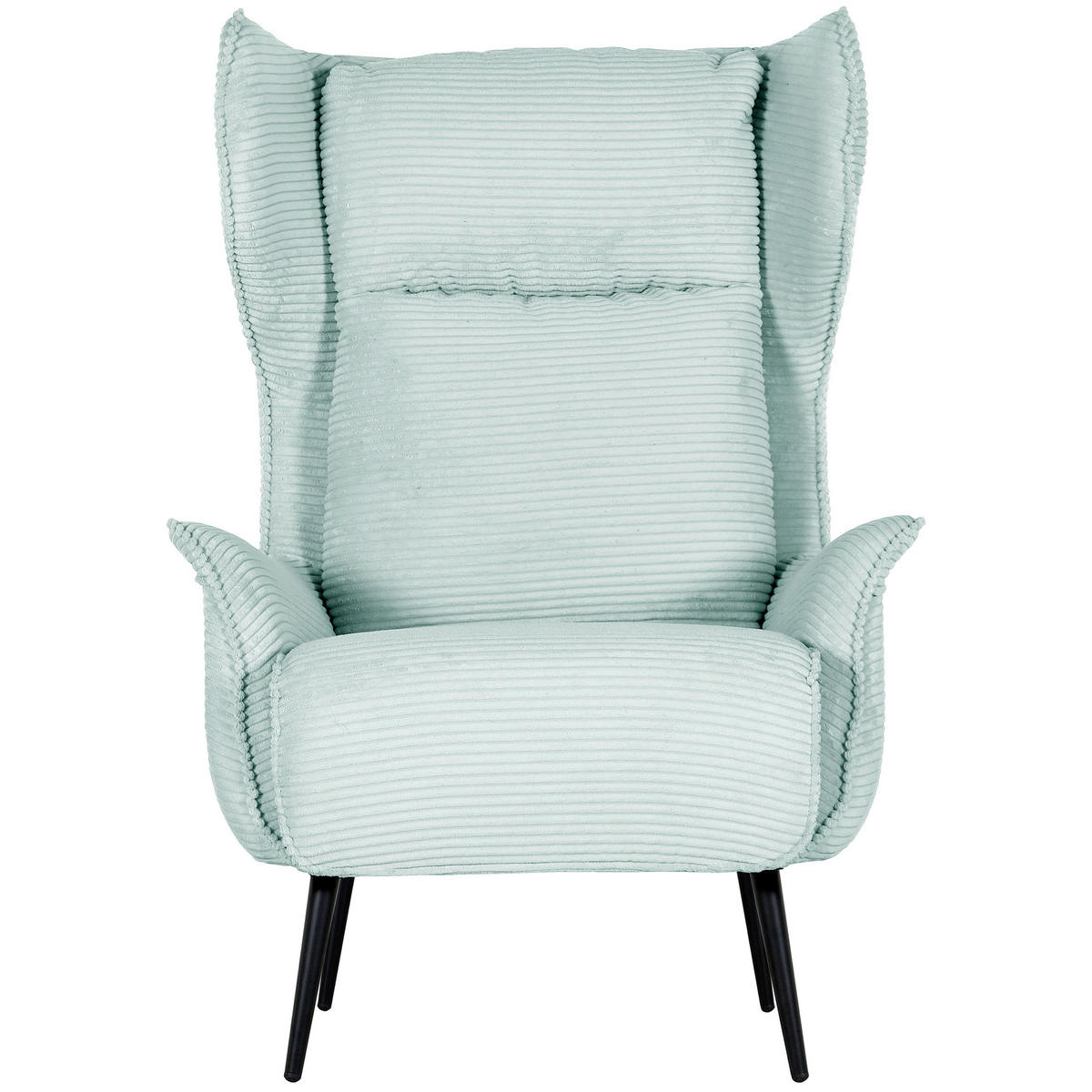 OHRENSESSEL Cord Mintgrün  - Schwarz/Mintgrün, Design, Textil/Metall (83/106/89cm) - Landscape