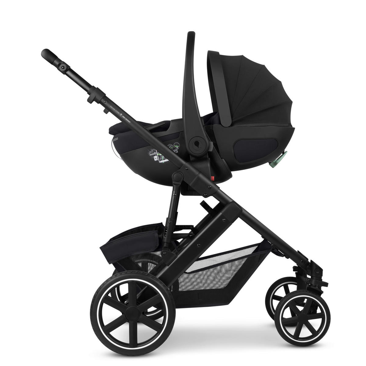 KINDERWAGENSET Salsa Core All in One  - Schwarz, Basics, Textil/Metall (63/123/97cm) - ABC Design