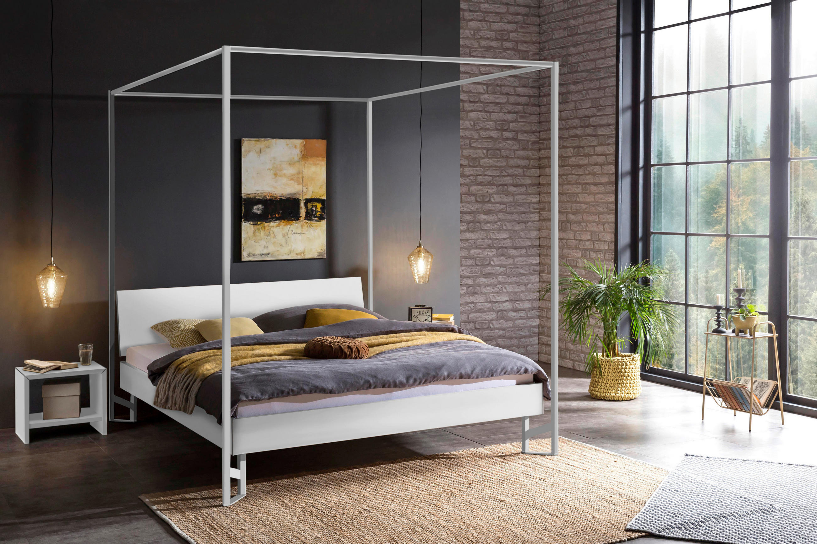 HIMMELBETT 140/200 cm  in Weiß  - Weiß, Design, Holzwerkstoff/Metall (140/200cm) - Hasena