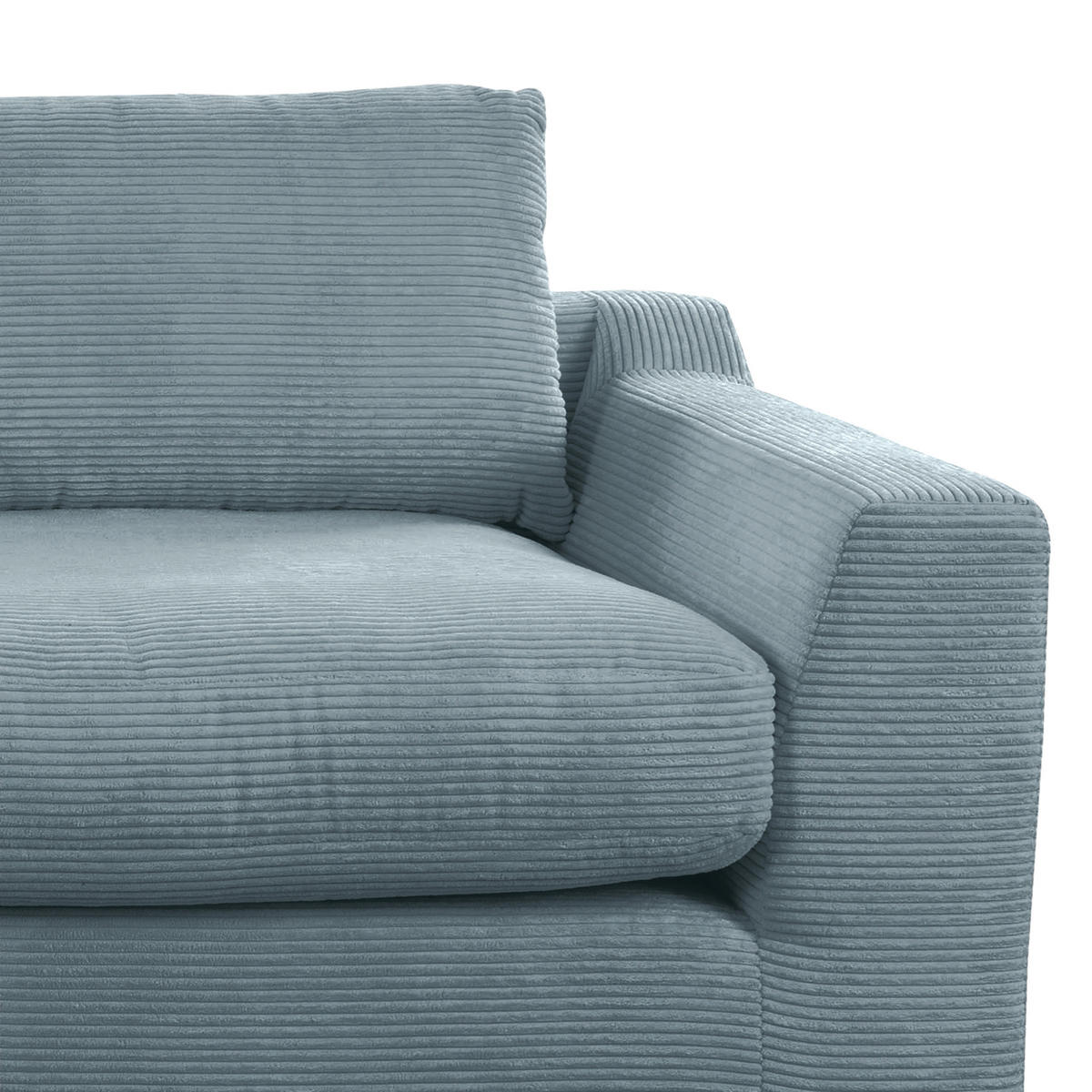 BIGSOFA in Cord Blaugrau  - Blaugrau/Schwarz, Design, Kunststoff/Textil (276/90/109cm) - Sit & More