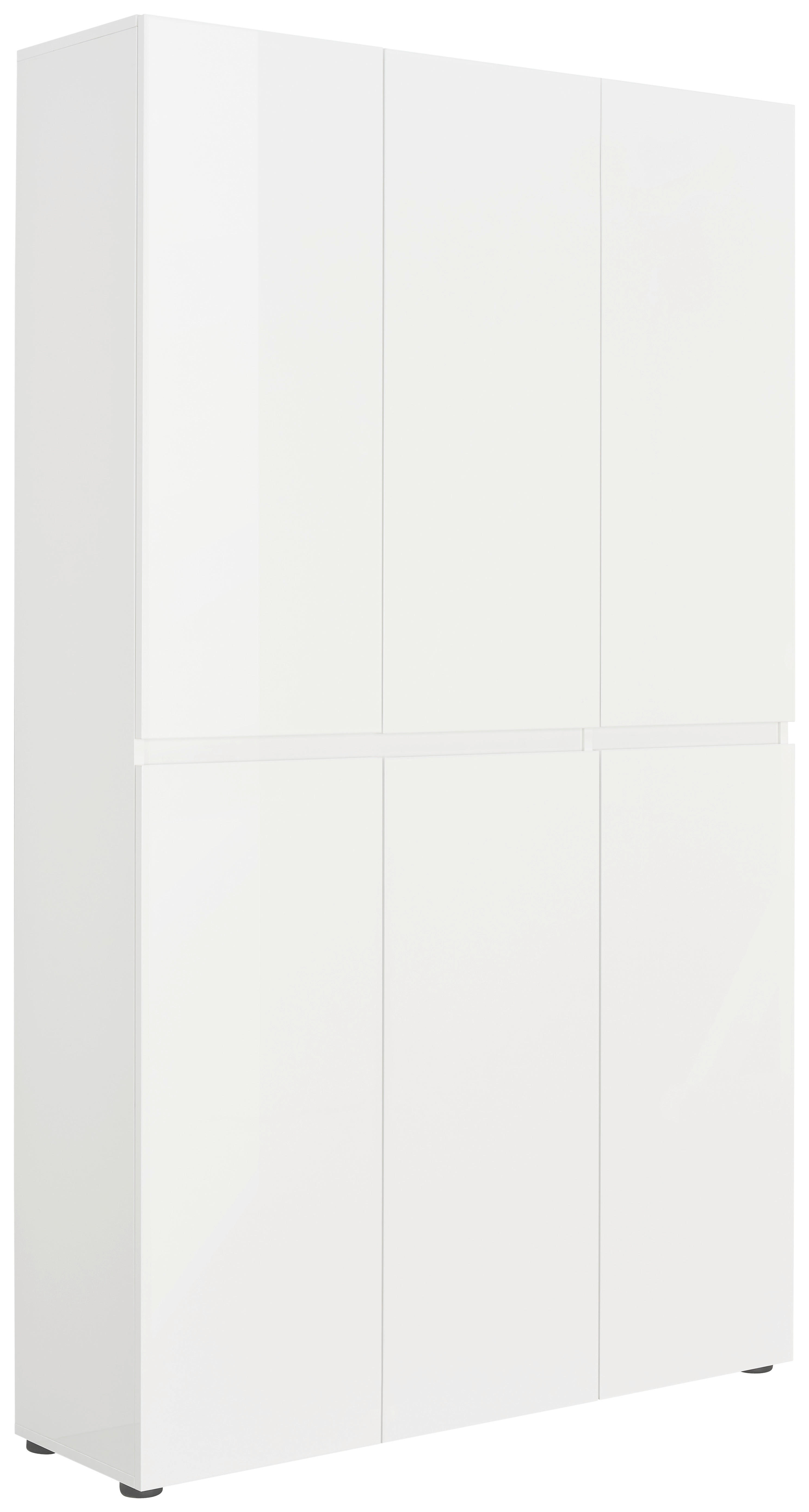 SCHUHSCHRANK 120/200/34 cm  - Weiss/Schwarz, Design, Holzwerkstoff/Kunststoff (120/200/34cm) - Xora
