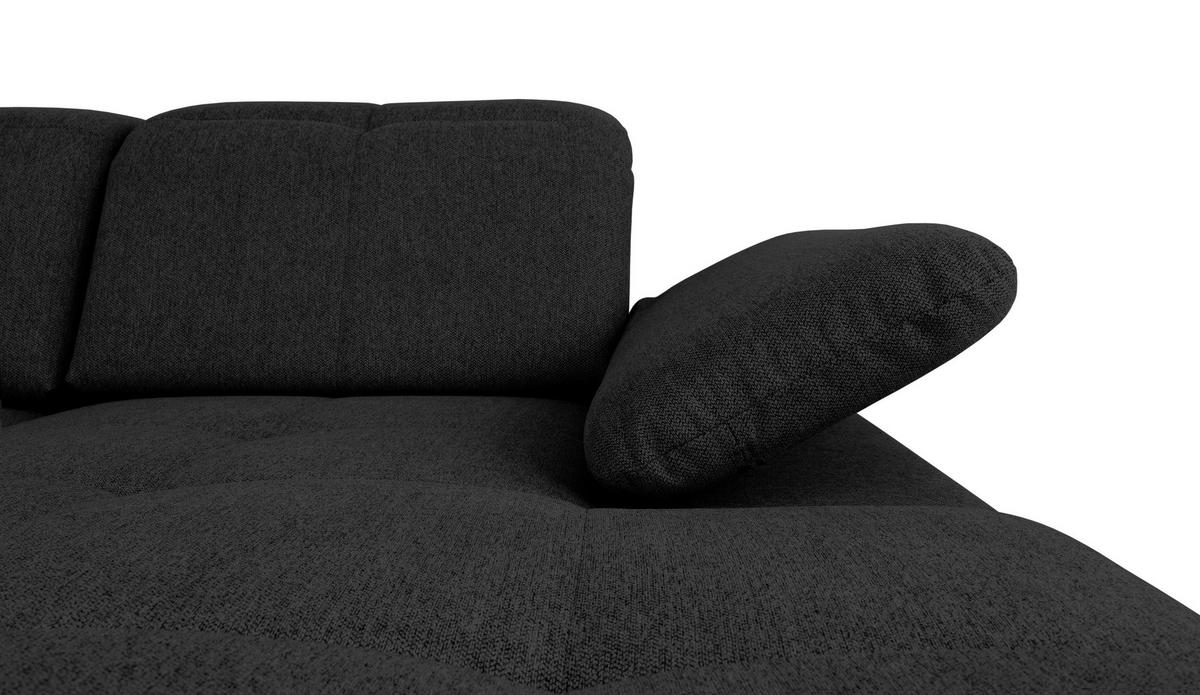 WOHNLANDSCHAFT Schwarz  - Schwarz/Grau, Design, Textil/Metall (215/328/173cm) - MID.YOU