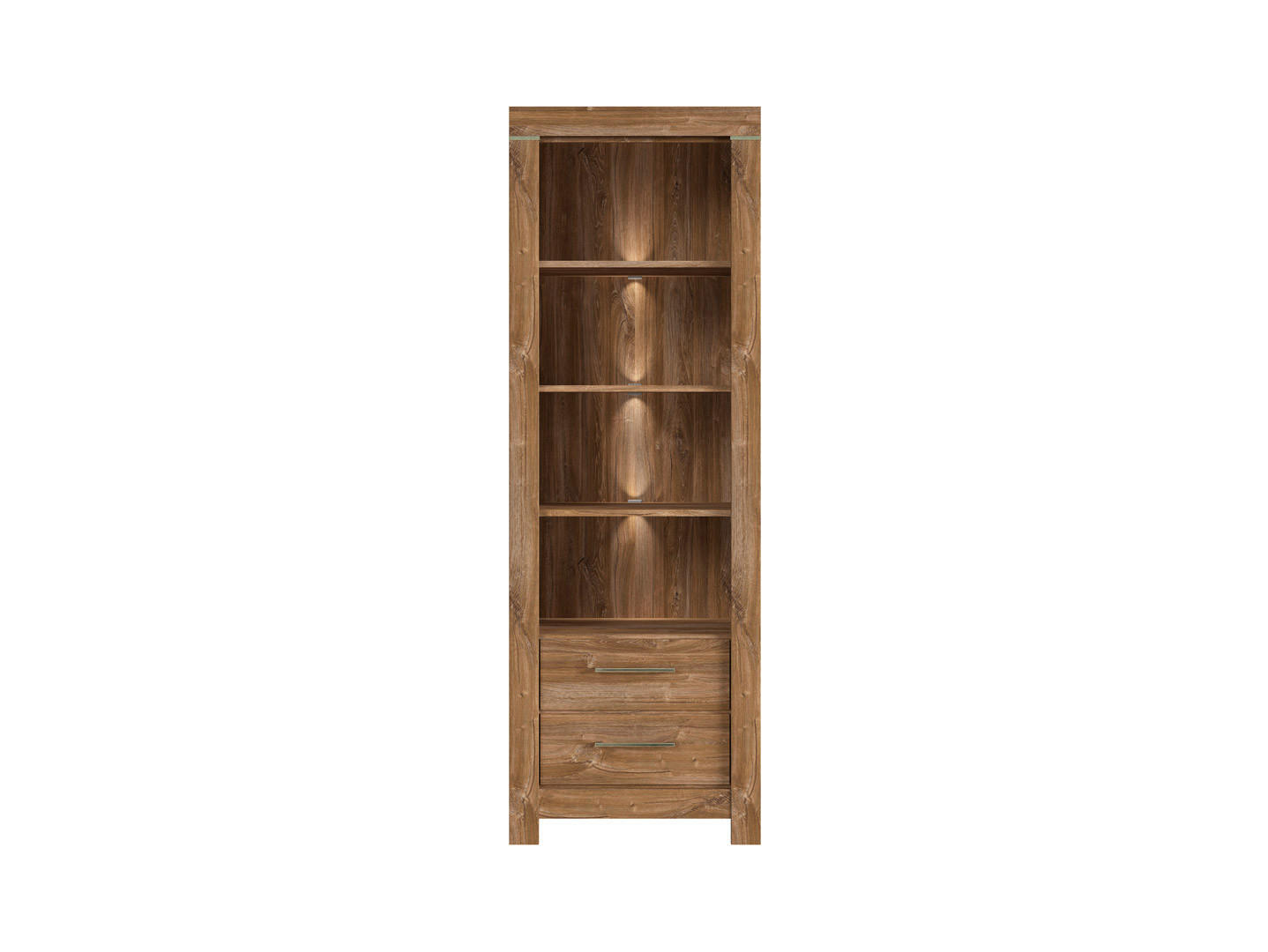 STOJACÍ REGÁL, barvy dubu, 68/200,5/42 cm - barvy dubu/barvy niklu, Design, kov/kompozitní dřevo (68/200,5/42cm) - Welnova