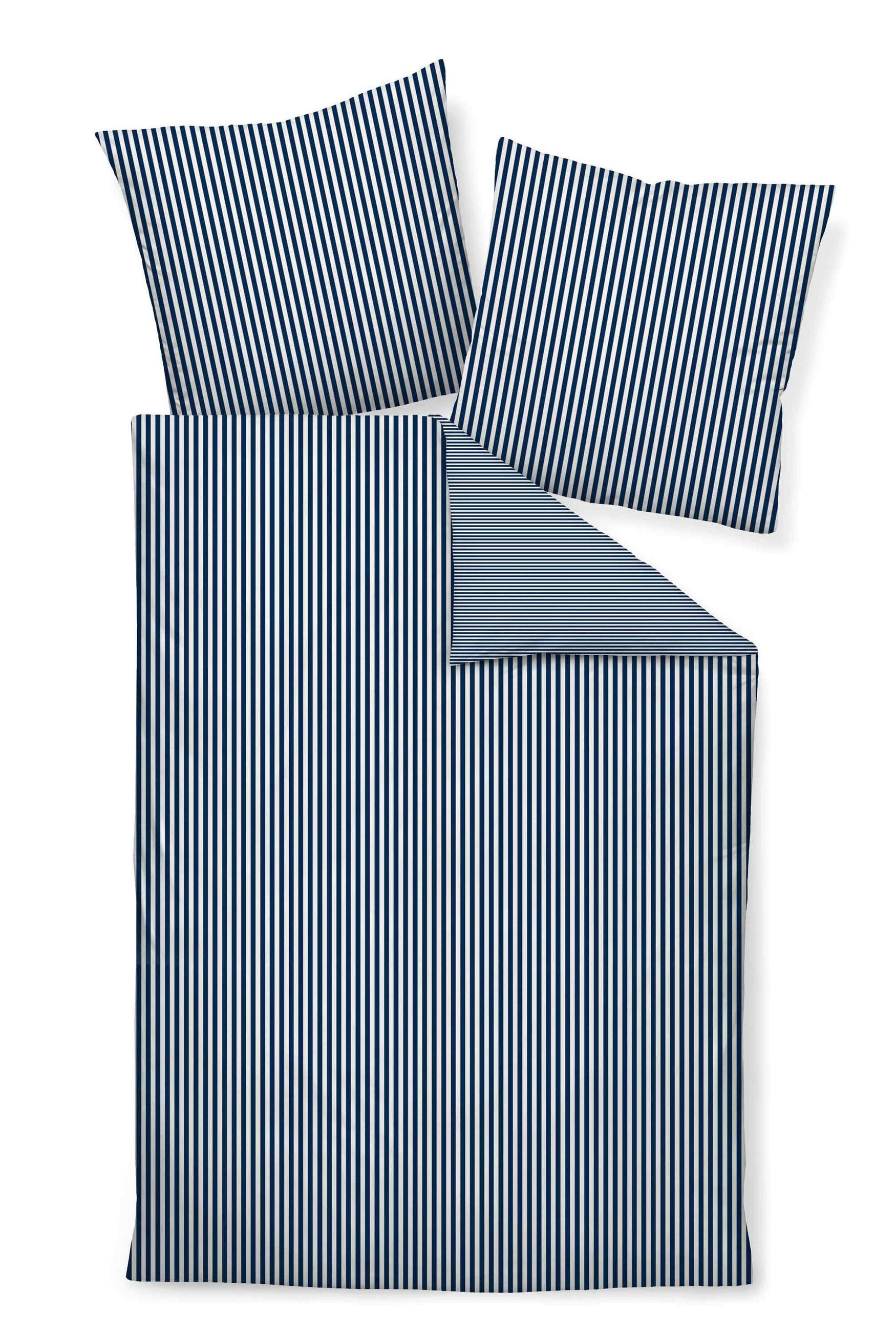 WENDEBETTWÄSCHE Giorgio Makosatin 135/200 cm  - Dunkelblau/Weiß, KONVENTIONELL, Textil (135/200cm) - Janine