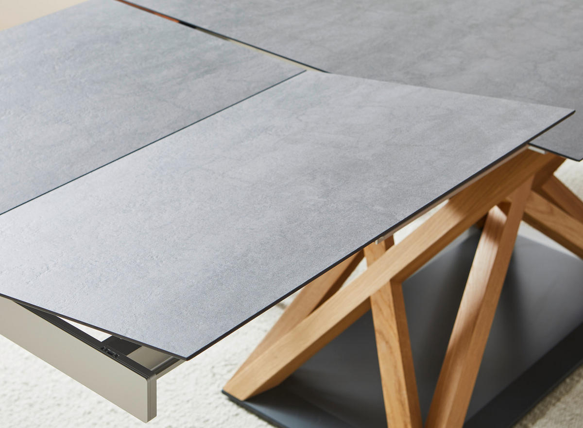 ESSTISCH in Holz, Metall, Keramik, Holzwerkstoff 190-270/100/74 cm  - Eichefarben/Anthrazit, Design, Holz/Keramik (190-270/100/74cm) - Bacher