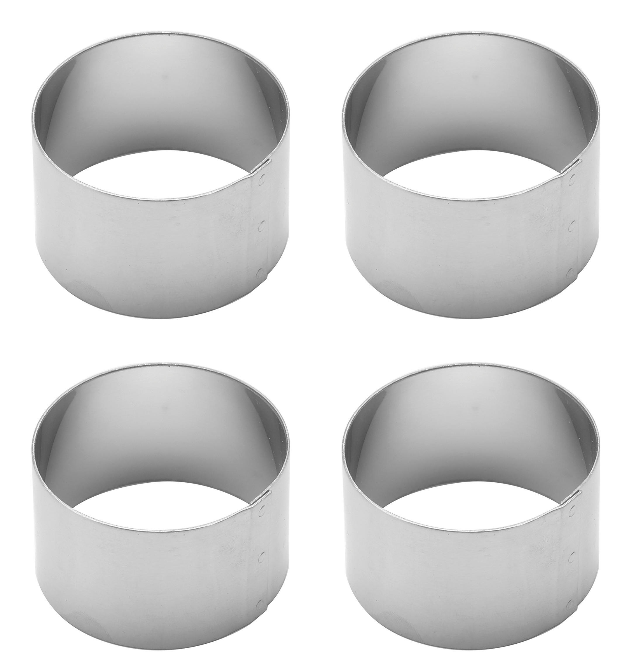 SERVIETTENRINGESET   - Silberfarben, Basics, Metall (4/2,5cm) - Echtwerk