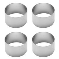 SERVIETTENRINGESET   4 Stück  - Silberfarben, Basics, Metall (4/2,5cm) - Echtwerk