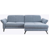 ECKSOFA Blau Flachgewebe  - Blau/Schwarz, KONVENTIONELL, Textil/Metall (262/170cm) - SetOne by Musterring