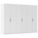 DREHTÜRENSCHRANK 301/223/61 cm,  in Weiß, 6-türig  - Edelstahlfarben/Weiß, Basics, Holzwerkstoff/Metall (301/223/61cm) - Novel